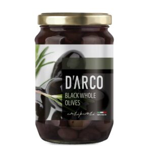 D'Arco Ganze schwarze Leccino Oliven (300g)